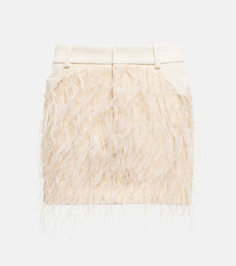 Venice feather-detail miniskirt | The Mannei
