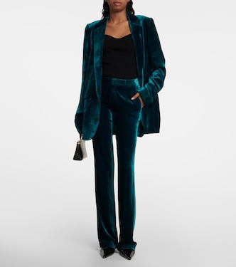 Gomez low-rise slim velvet pants | Petar Petrov