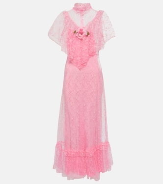 Floral-appliqué lace maxi dress | Rodarte