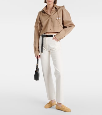 Woven raffia-effect loafers | Prada