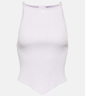 Tank top in maglia a coste con logo | Courrèges