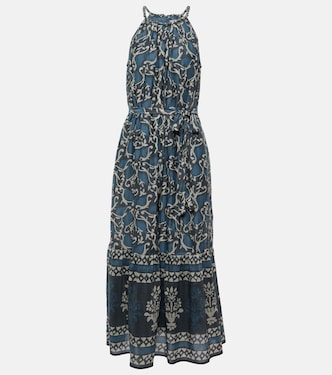Ghita cotton and silk voile midi dress | Velvet