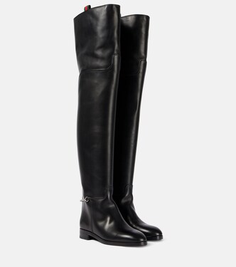 Horsebit leather over-the-knee boots | Gucci