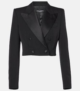 Blazer da smoking cropped in misto cotone | Dolce&Gabbana