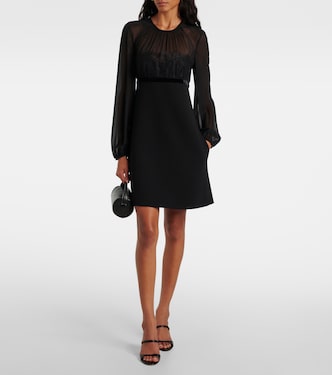 Jader sablé and silk georgette minidress | Max Mara