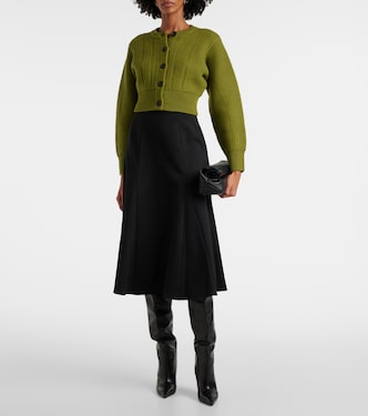Jupe midi en laine mélangée | Carolina Herrera