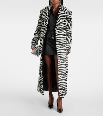 Zebra-print faux fur coat | Rotate