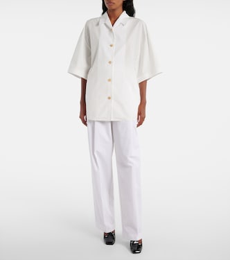 Pantaloni a gamba larga Trenton in popeline di cotone | Khaite