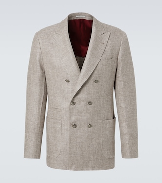 Blazer aus Leinen, Wolle und Seide | Brunello Cucinelli