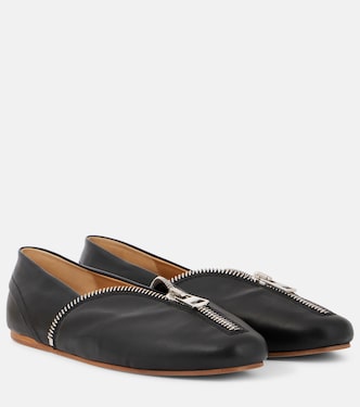 Biker leather ballet flats | JW Anderson