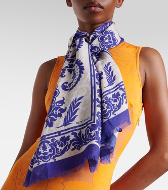 Sciarpa in misto cotone con stampa | Etro