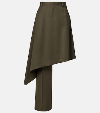 Asymmetric wool midi skirt  | Bottega Veneta