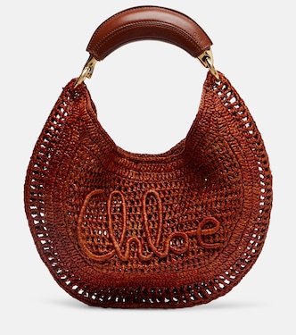x Made For A Woman Summer Banana Small raffia shoulder bag | Chloé