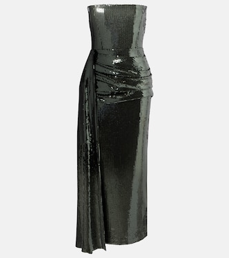 Abito bustier lungo con paillettes | Alex Perry