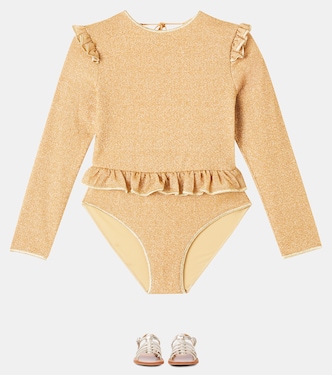 Lumière ruffled rashguard swimsuit | Oséree Kids