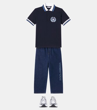 Logo cotton piqué polo shirt | Dolce&Gabbana Kids