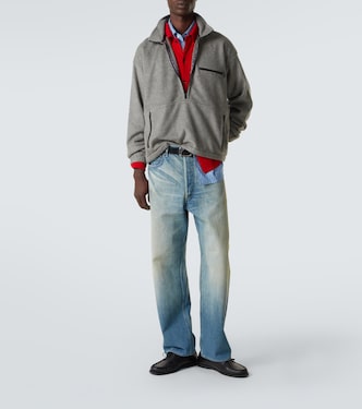 Silk fleece half-zip sweater | Auralee