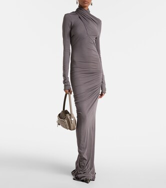 Draped ruched cotton-blend gown | Entire Studios