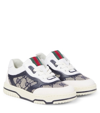 GG Canvas leather-trimmed sneakers | Gucci Kids