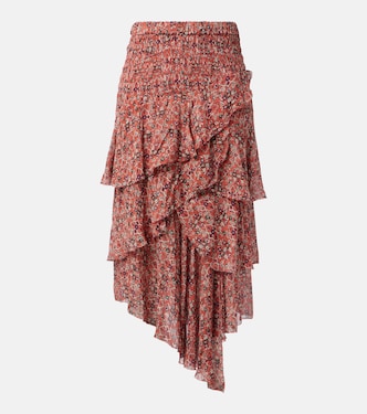 Ruched ruffled floral midi skirt | Marant Etoile