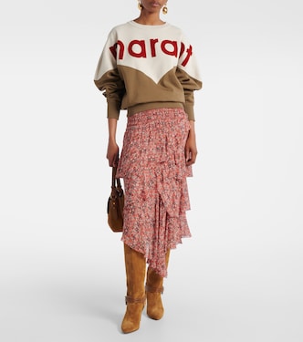 Ruched ruffled floral midi skirt | Marant Etoile