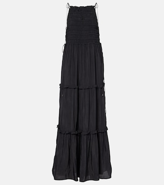 Smocked tiered maxi dress | Ganni