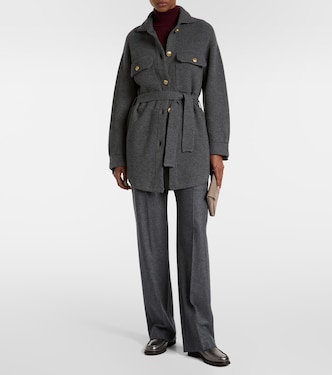 Pleated virgin wool straight pants | Brunello Cucinelli
