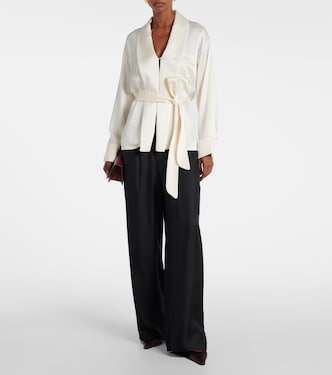 Belted satin wrap top | Victoria Beckham