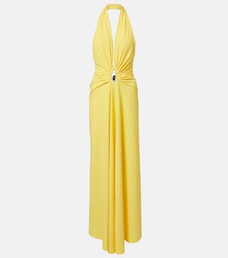 Embellished ruched jersey maxi dress | Christopher Esber