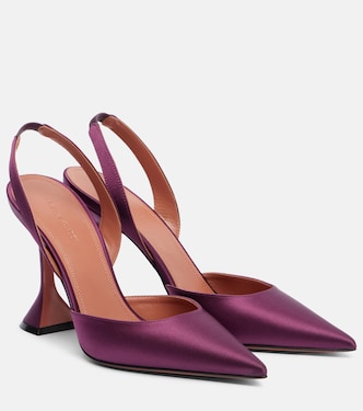 Holli 95 satin slingback pumps | Amina Muaddi