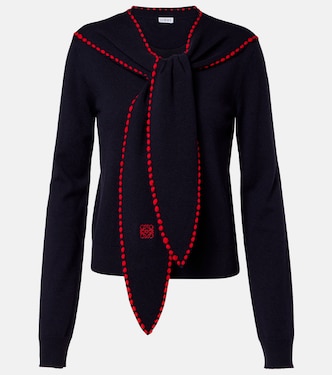 Scarf-detail wool sweater | Loewe