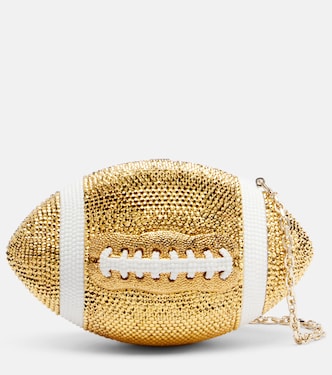 Football crystal-embellished clutch | Judith Leiber Couture
