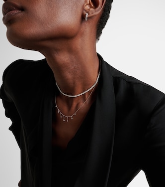 عقد تشوكر من ذهب أبيض 18 قيراط بالألماس | Shay Jewelry