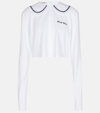 Cropped cotton jersey top | Miu Miu
