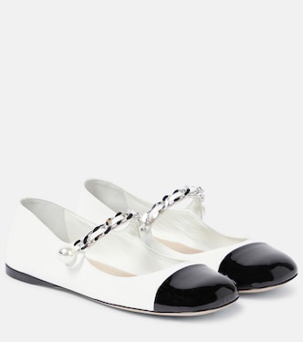 Embellished leather ballet flats | Miu Miu