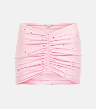 Crystal-embellished ruched miniskirt | Alessandra Rich