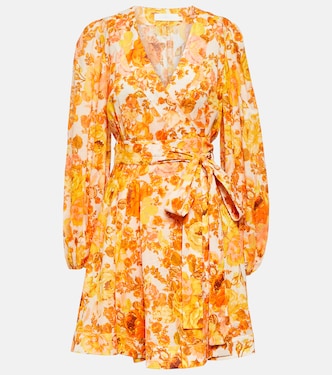 Floral cotton wrap minidress | Zimmermann