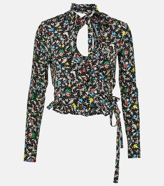Printed wrap crop top | Rabanne