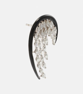 Boucles d'oreilles Angel Wings en or blanc 18 ct, diamants et émail | Kamyen
