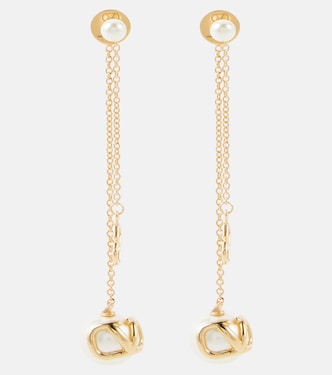 VLogo Signature faux pearl earrings | Valentino