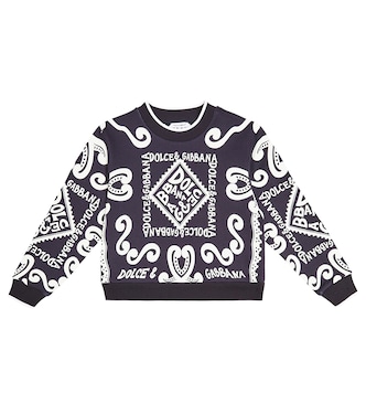 Sweat-shirt imprimé en coton à logo | Dolce&Gabbana Kids