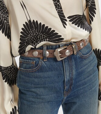 Cintura Benny in suede con borchie | Khaite