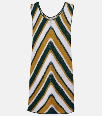 Chevron knitted cotton minidress | Marni