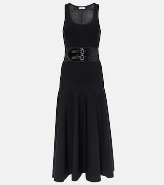 Midikleid mit Leder | Alaïa
