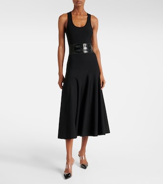 Abito midi con pelle | Alaïa