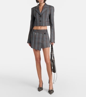 Falda Irinna de mezcla de lana a cuadros | Acne Studios