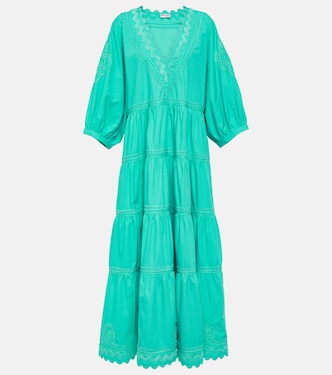 Tiered cotton poplin maxi dress | Juliet Dunn