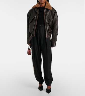 Veste raccourcie en cuir et shearling | Magda Butrym