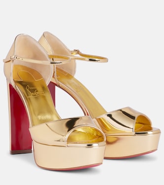 Sandaloo mirrored leather platform sandals | Christian Louboutin