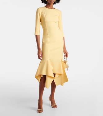 Vestido midi de mezcla de lana | Oscar de la Renta